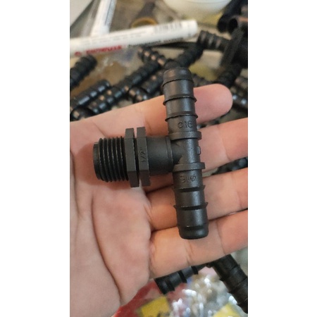 Connector Tee 16mm Pas Untuk Uniring 25mm Ke Drat Pipa PVC ½inch