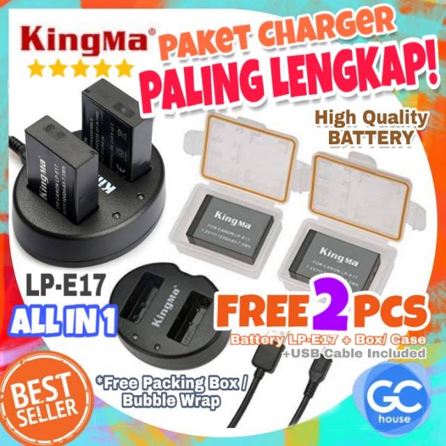 KINGMA dual Charger LP-E17 Canon Battery LPE17 Kamera Eos