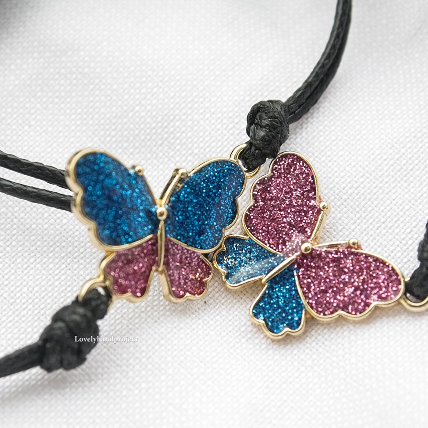 Gelang Kupu Kupu Love Nevertheless bracelet Butterfly DIY Yu na bi Tali VIntage Korea Persahabatan