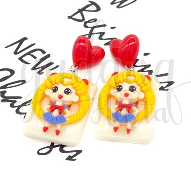 Anting Stud Wanita Love Katakter Kartun Jepang Earring Motif Girl Lucu GH 203109