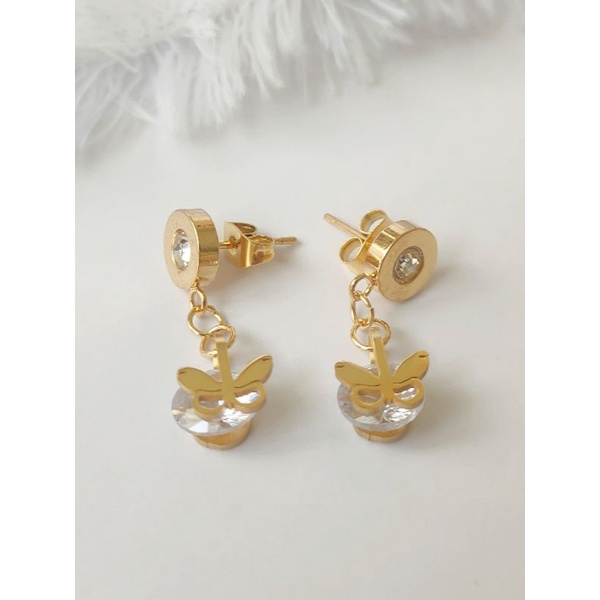 Anting Tusuk Jurai Panjang Wanita Anting Emas Motif