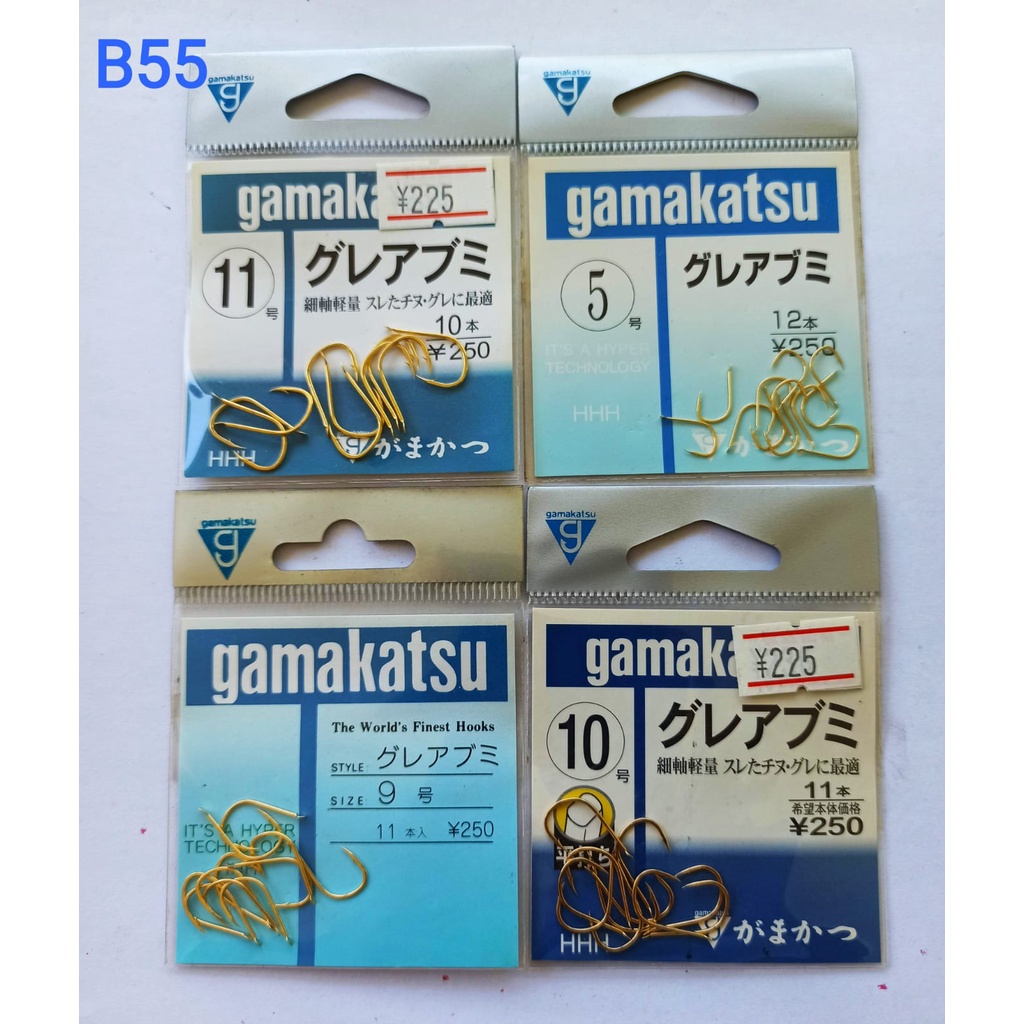 B55 # Kail Pancing Gamakatsu Gure Abumi Gold Ori Jepang