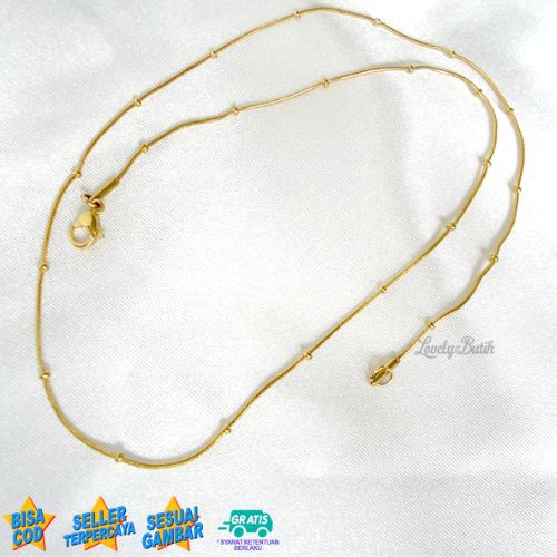 Lovelybutik - Kalung Titanium Anti Karat Rantai Kalung Wanita Titanium Model Terbaru Fashion Rantai Panjang Rantai 45 Cm