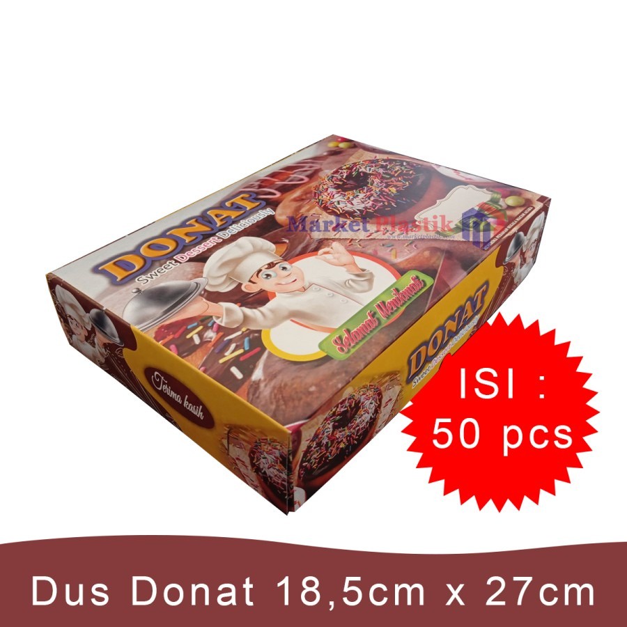 

Dus Donat 50 pcs / Box Donat / Kotak Donat 18,5 x 27 cm