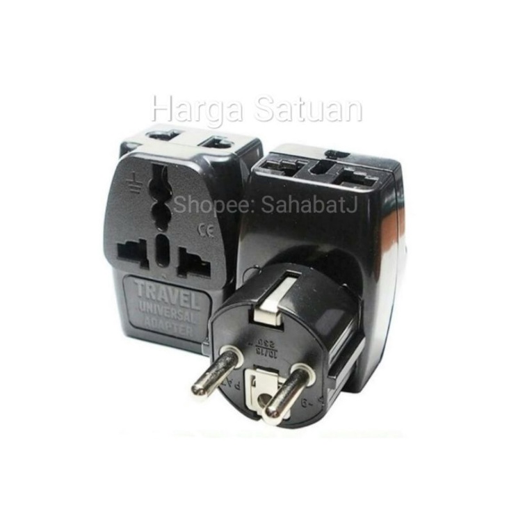 Over Steker kaki 3 ke 2 Universal Travel Adapter Adaptor / Converter UK to EU