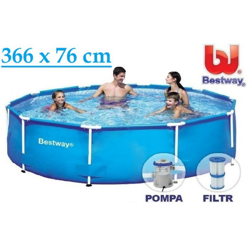 Bestway 56416 Kolam Family Steel Pro Framed Pool 366cm +FILTER