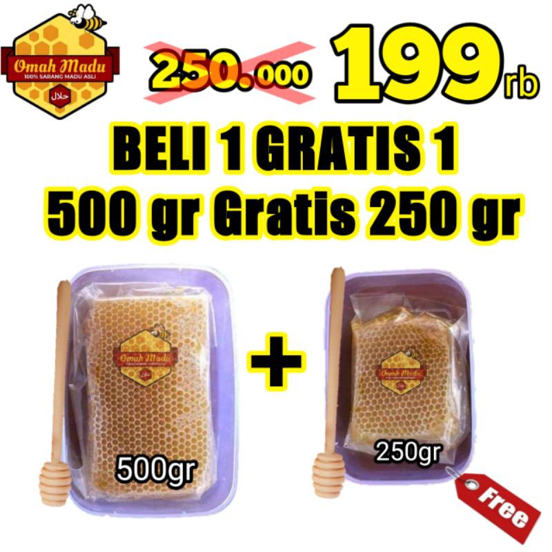 

madu sarang Omah madu 100% beli 1 pcs (500gr) gratis 1 pcs (250gr) madu omah madu murni madu asli