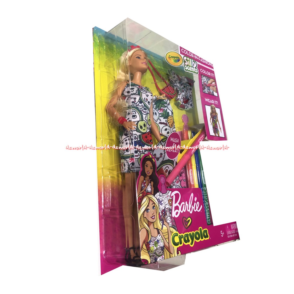 Barbie Crayola Silly Scents Color In Fashions Mewarnai Baju Boneka Berbi