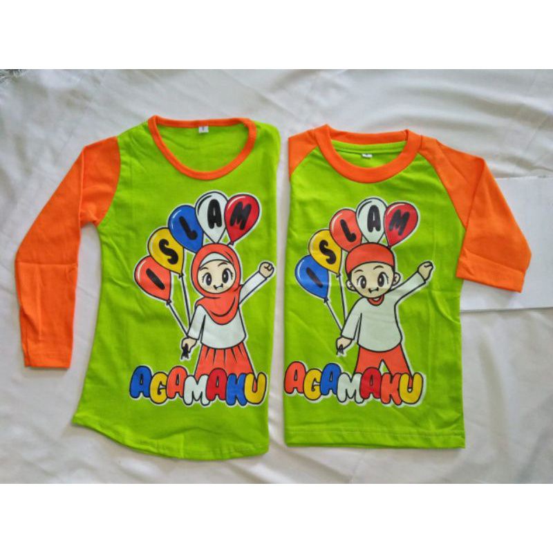 kaos muslim muslimah/ kaos raglan/ bisa pilih warna/ couple