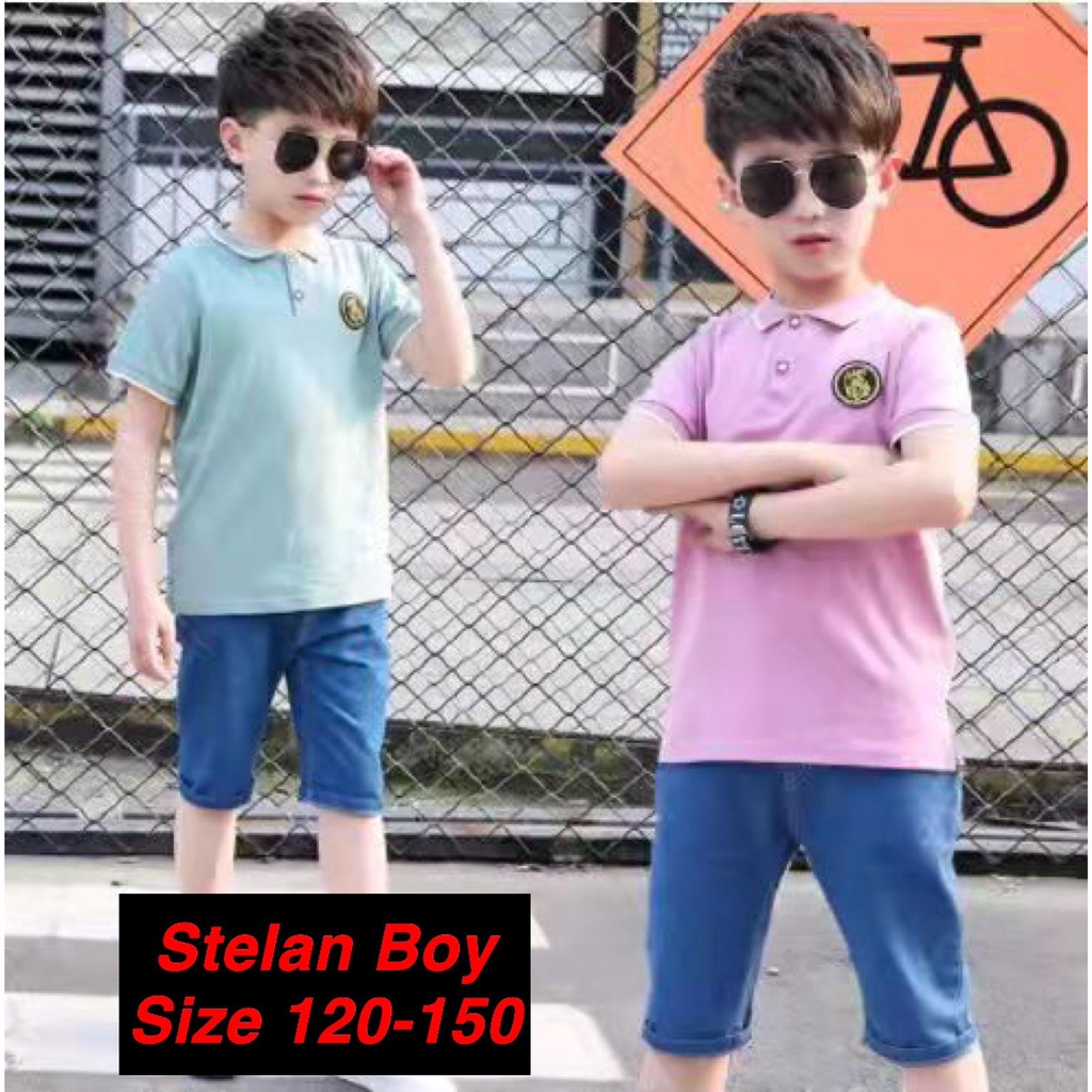 (LOLI-JKT) BOY-30 STELAN BOY KERAH POLOS 110-160