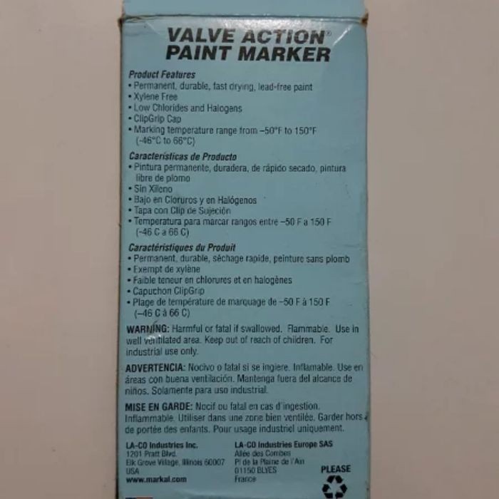

Katrolbarang- Markal Valve Action Paint Marker Liquid Paint Markers White Made In Us -Barang Katro