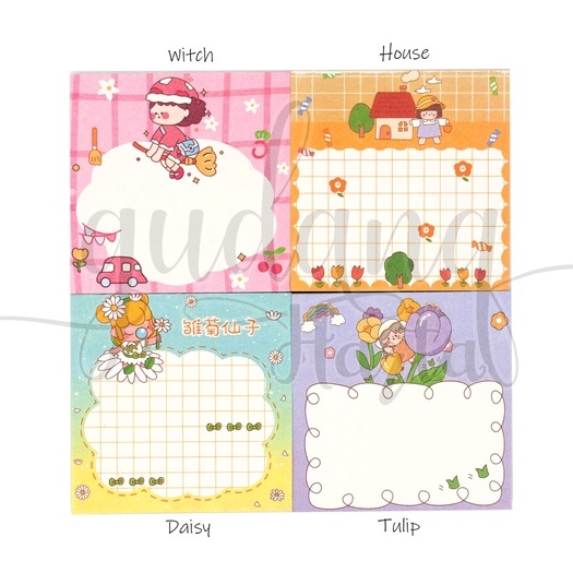 Memo Witch Girl Memopad Cewek Terbang Unik DIY Scrapbook GH 301409