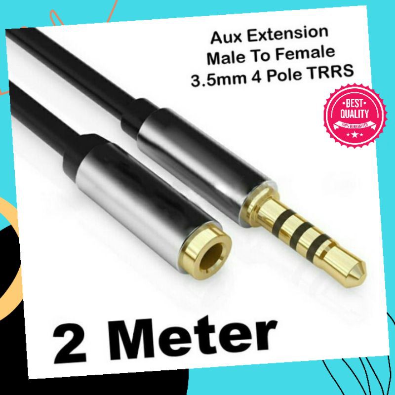 Kabel Extension Kabel Perpanjangan Aux 2 Meter Audio Jack 3.5mm