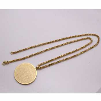 Kalung Medal Stainless Steel Model Ayat Kursi - GOLD