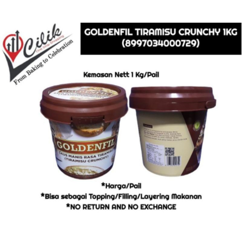

goldenfil selai tiramisu 1kg crunchy jam oles topping kue roti donat