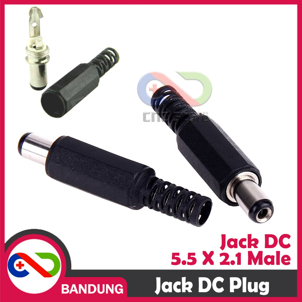 JACK DC 5.5 X 2.1 MALE SOCKET DC ADAPTOR JACK PLUG BLACK