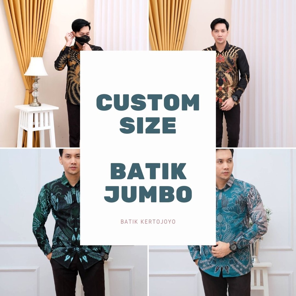 CUSTOM UKURAN BATIK JUMBO LENGAN PANJANG Batik pria modern slimfit Lengan Panjang / Pendek slim fit baju batik pria premium baju kemeja batik pria lengan pendek full furing baju batik alisan pria Kemeja batik slim fit pria batik slimfit batik pria premium