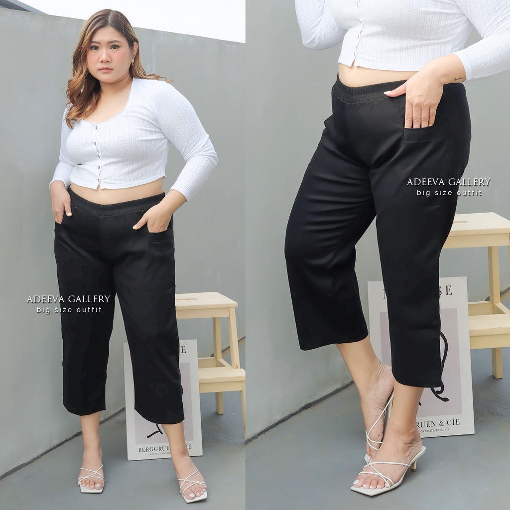 ADEEVA Anya Pants Jumbo Celana 7/8 Korean Wanita Jumbo