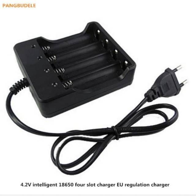 Desktop Charger baterai 4 Slot Kabel Baterai Senter Powerbank 18650