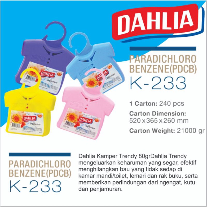 K 233 - Dahlia Kamper Gantung - Deodorizer Trendy