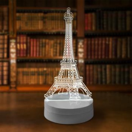 Lampu 3D LED Transparan Desain Eiffel Tower CNS