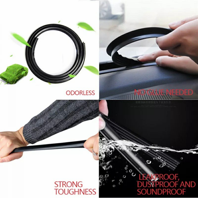 Karet T Sealing Strip Dashboard Peredam Kedap Suara Mesin Panjang 1.6M 1,6 Meter