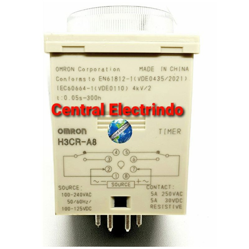 Timer Omron H3CR AC 220V + Socket 8Pin EWIG.