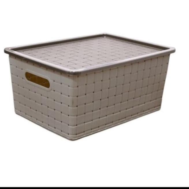 ❇ Keranjang lugano dengan tutup Hawaii 9251 DT Size (M) - Cokelat ☪