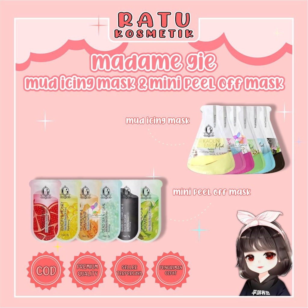 ❤ RATU ❤ Madame Gie Beauty Mud icing Mask &amp; Mini Ready Peel Off Mask | Masker Lumpur (✔️BPOM)