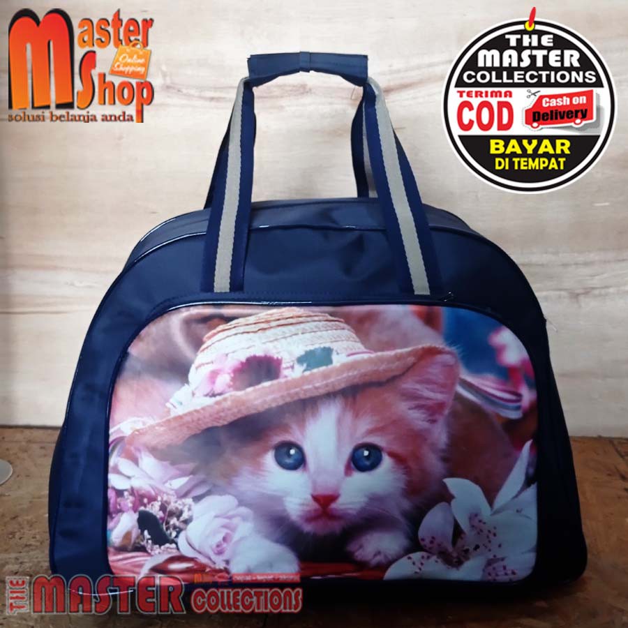 TAS PAKAIAN MOTIF TRAVELBAG BESAR ELLE GAMBAR KUCING TAS MUDIK PULANG KAMPUNG