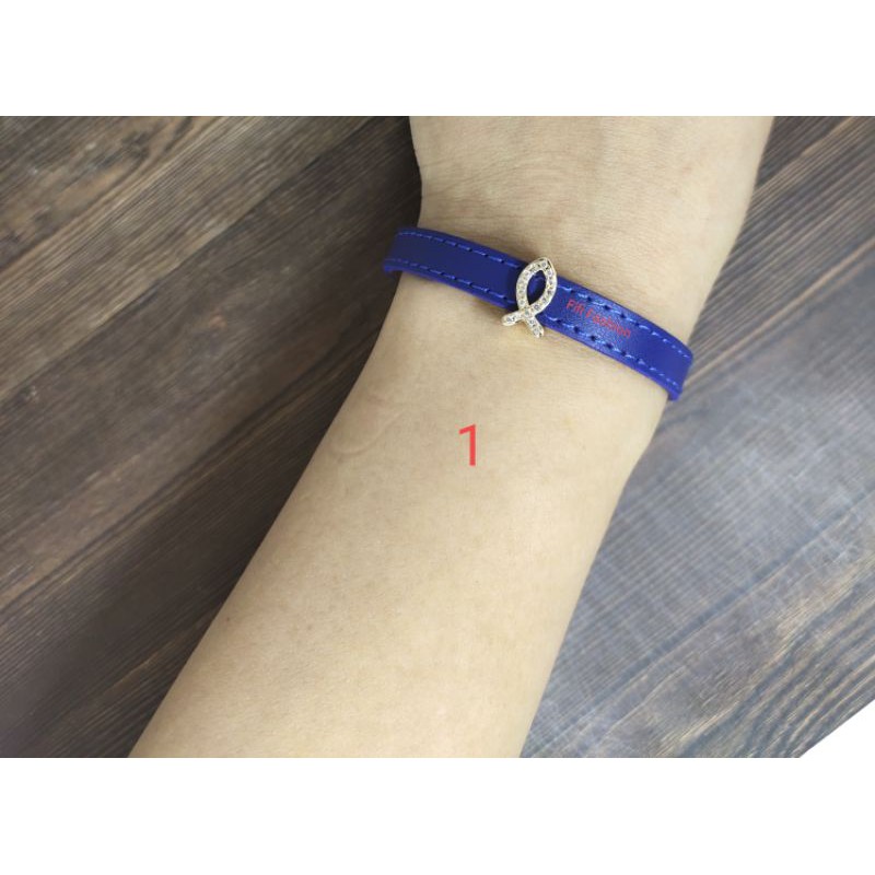 Fifi Fashion Liontin Charm pandora 3 Model Perhiasan Lapis emas Untuk Gelang Tali Kulit 12#