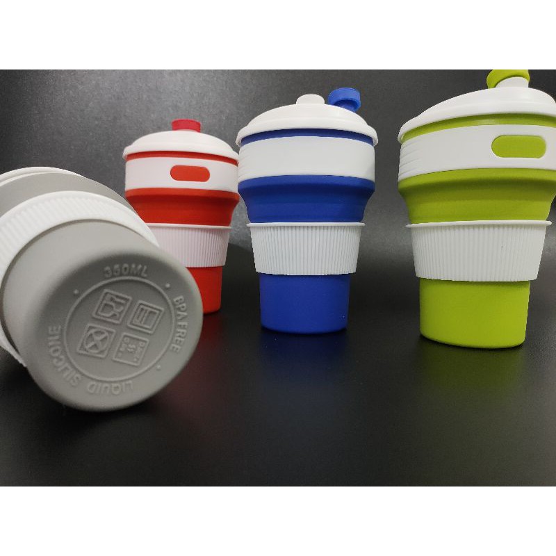 Gelas minuman lipat | mug lipat bahan karet | portable foldable cup 350ml