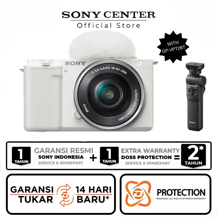 Sony ZV E10 Sony ZVE10 Mirrorless Camera Kit 16-50mm-White+VPT2BT