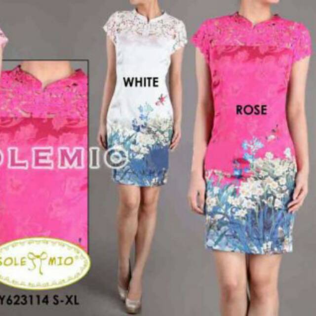 Dress Solemio Brukat Satin Party