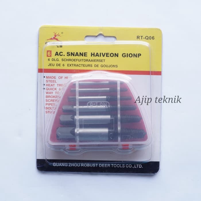 Tap Balik Set 6pcs (Screw Extractor)R-DEER