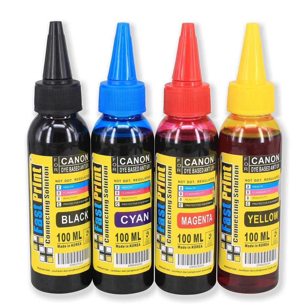 Tinta Dye Based Anti UV Canon 1 Set - 4 Warna - 100 ML