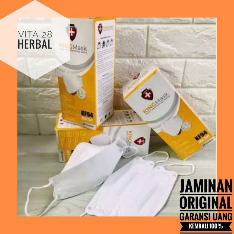 MASKER EVO MASKER MEDIS BEDAH KARET KINGMASK KF94 1 BOX ISI 20 PCS IZIN KEM1ENKES RI AKD WARNA HITAM