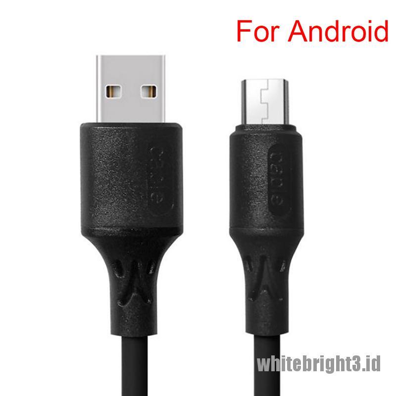 &lt; White3 &gt; Kabel Data / Charger USB 5A Fast Charging Bahan Silikon Panjang 1.2m / 1.8m