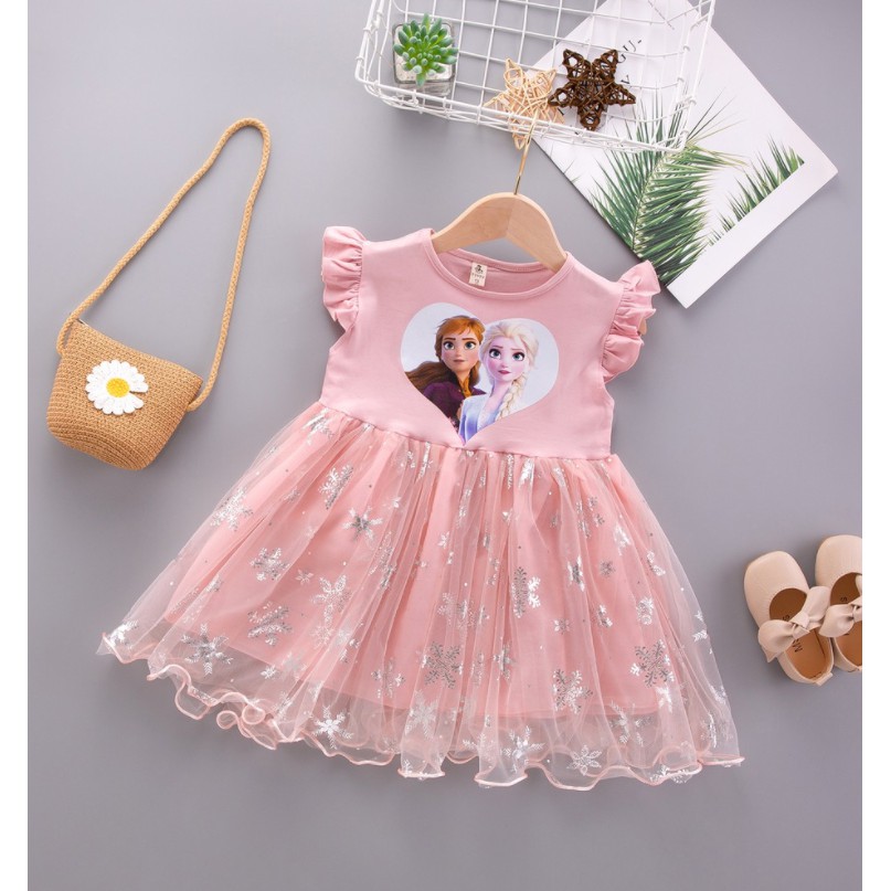 Dress anak Perempuan Gaun Pesta Dress Tutu Import Frozen Elegan Fashion