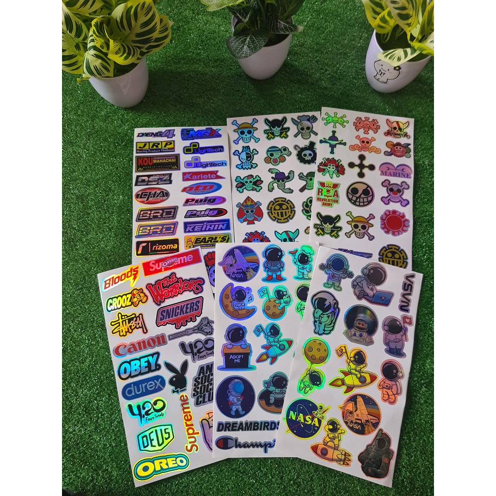 

JP Sticker Aesthetic Logo Distro Untuk Laptop Case Hp Tumbler Koper Gitar, Hologram Transparan 02