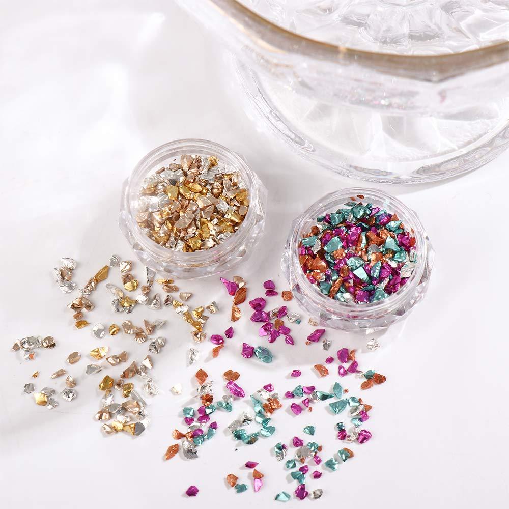 Agustina Kuku Berlian Imitasi 3D Desain Tidak Teratur Trendi DIY Manicure Gravel Nail Charms