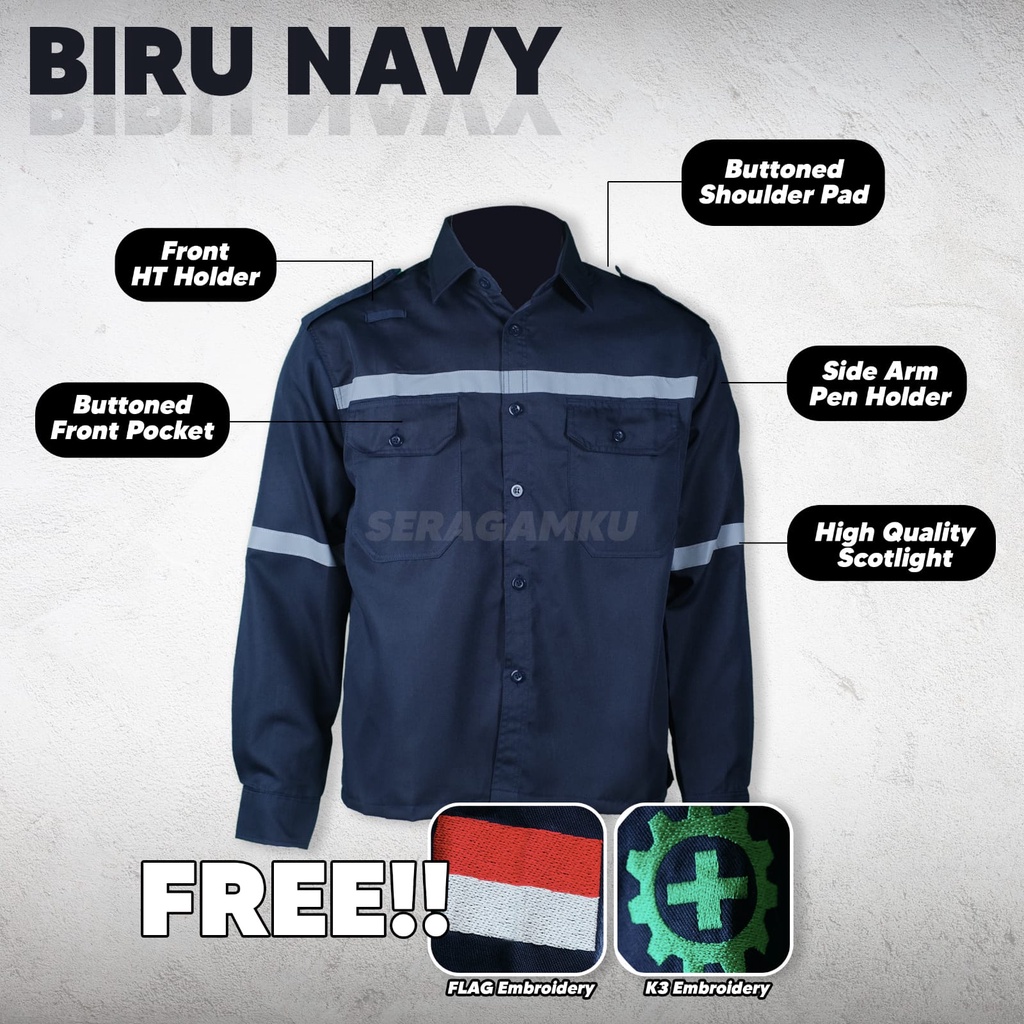 Wearpack Safety NAVY Werpack Atasan Kemeja Baju Kerja Murah Seragamku