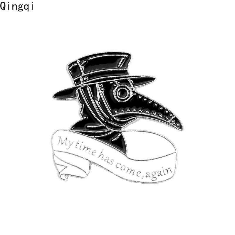 Bros Pin Enamel Desain Plague Doctor Gaya Gothic Untuk Tas / Kemeja