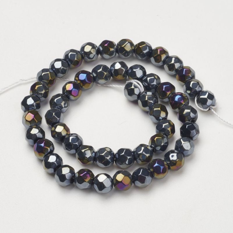 Manik Bulat Kaca Pelangi 6mm