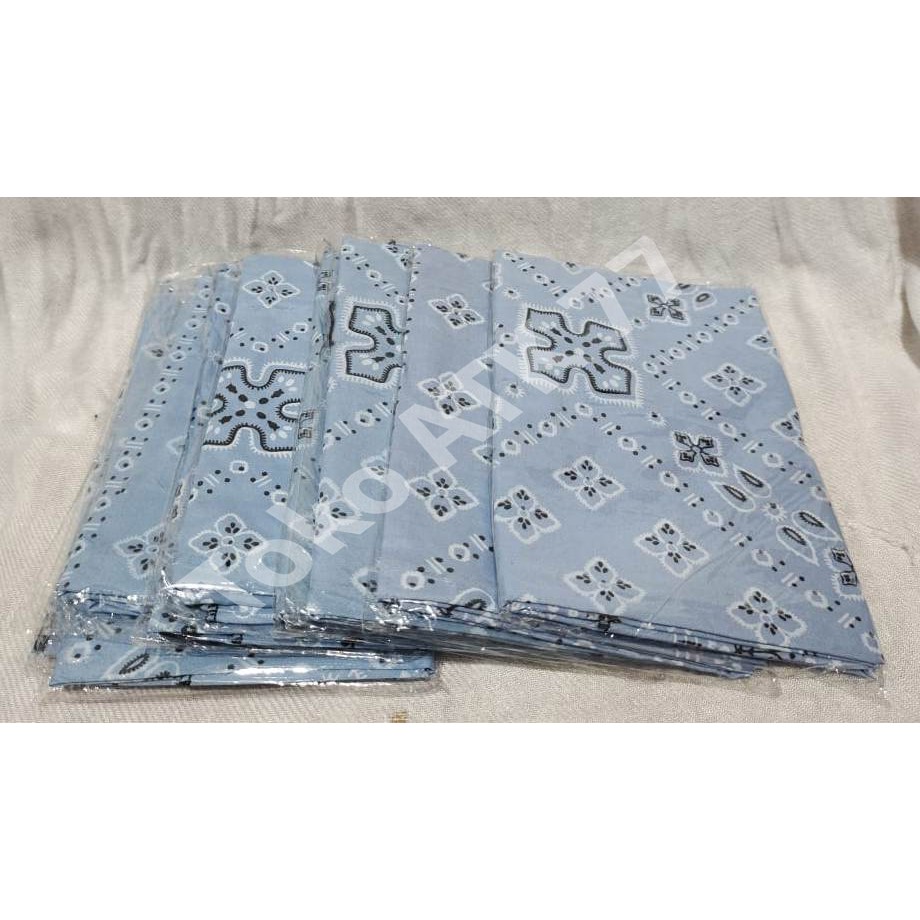 Slayer Sapu Tangan Besar Kain Masker Penutup Batik Biru Muda Bagus Murah READY STOCK