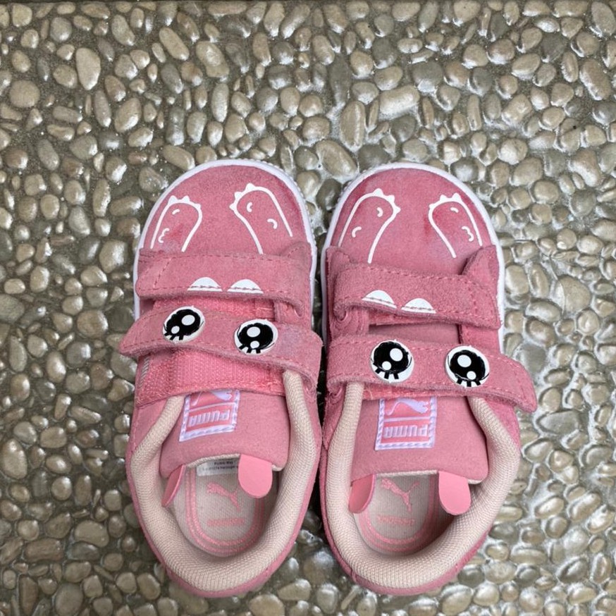 Puma Kids Suede Monster Family V Inf Peony-Puma White - PRELOVED