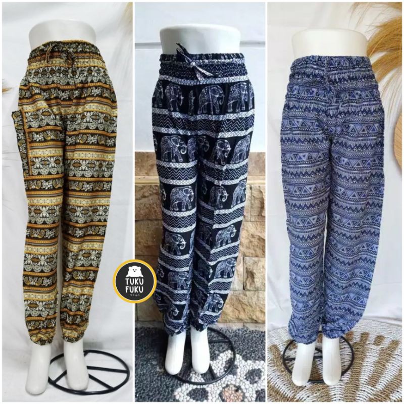 Celana Panjang Aladin Bali/ Celana etnik/ Celana batik/ Celana bahan Rayon Bali