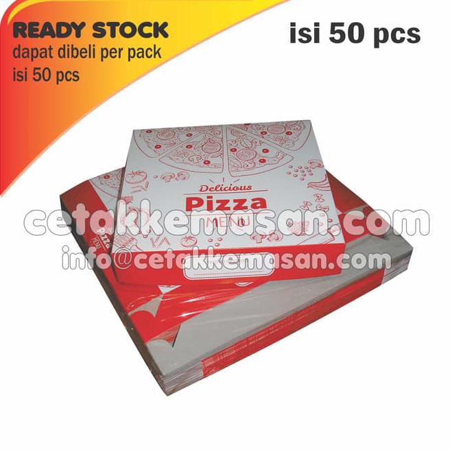 

x14t dus box kemasan pizza uk 25x25x5 cm cetak 1 warna 1 pack isi 50 pcs 1zgf