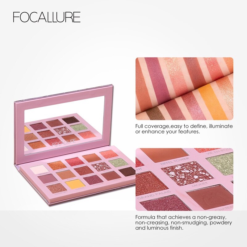 Focallure Eyeshadow Go Travel 15 Color Eyeshadow Focallure Eyeshadow Palette Focallure Eyeshadow Glitter Eyeshadow Matte Eyeshadow Shimer Fucallure Foccalure Focalure Focallur