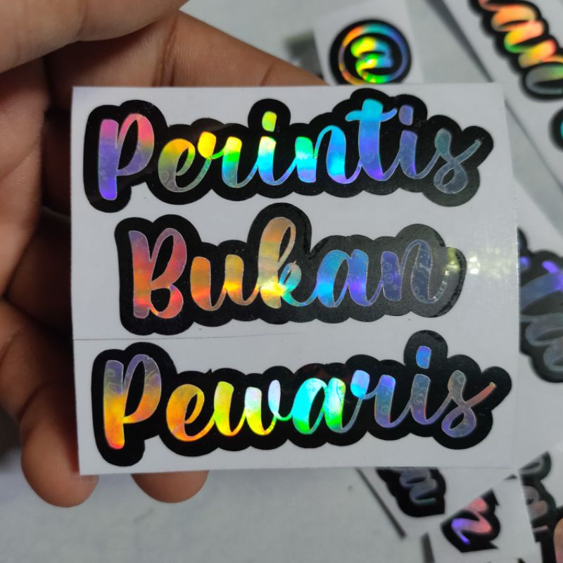 STIKER VIRAL HARTA TAHTA 2 WARNA HOLOGRAM DAN LIS HITAM